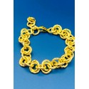 Bracciale catena rondelle in alluminio dorato satinato