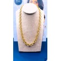 Collana basic rondelle in alluminio dorato satinato large