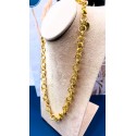 Collana basic rondelle in alluminio dorato satinato large