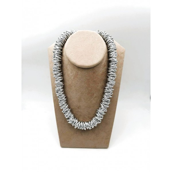 Collana rondelle in alluminio satinato large