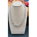 Collana catene rondelle in alluminio satinato