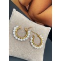 Orecchini cerchi alluminio dorato Kristal Champagne small