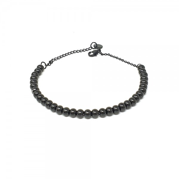 Bracciale uomo acciaio sfere brunite