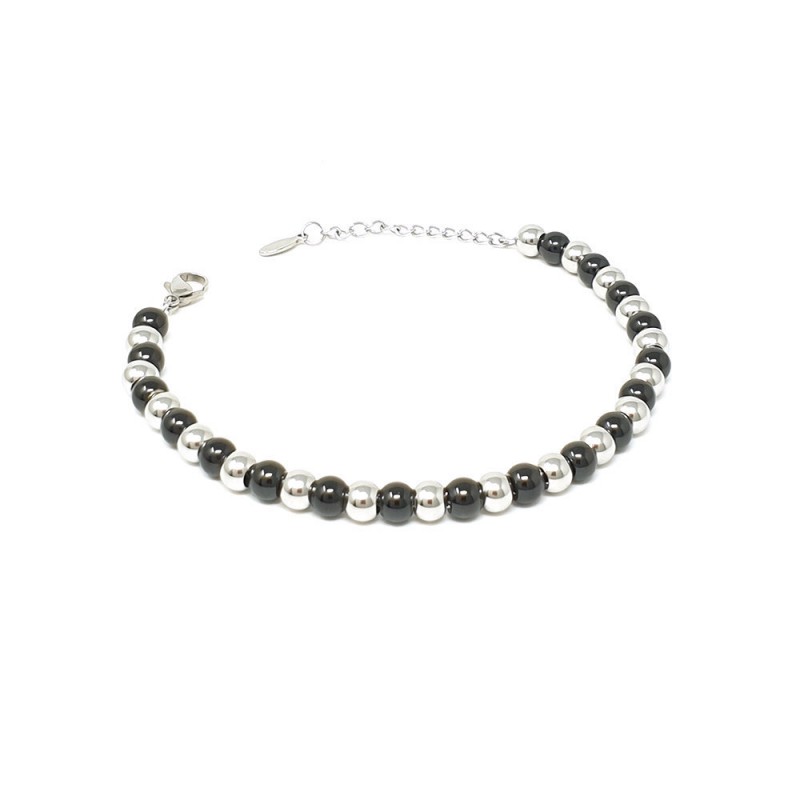 LILLY MARIE Bracciale Regolabile In Argento 925 Con Sfere Diamantate: Lucido, Leggero, Da 19 A 22 Cm