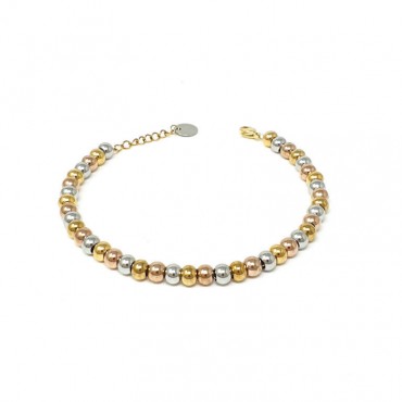 Bracciale uomo acciaio sfere argentate & dorate