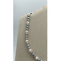 Collana filo di perle freshwater multicolor Bianche-Grigie-Nere con susta in oro bianco
