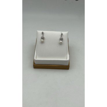 orecchini oro di perle acoya con perlina in oro bianco