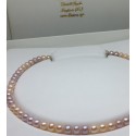 Collana filo di perle freshwater multicolor con susta oro bianco