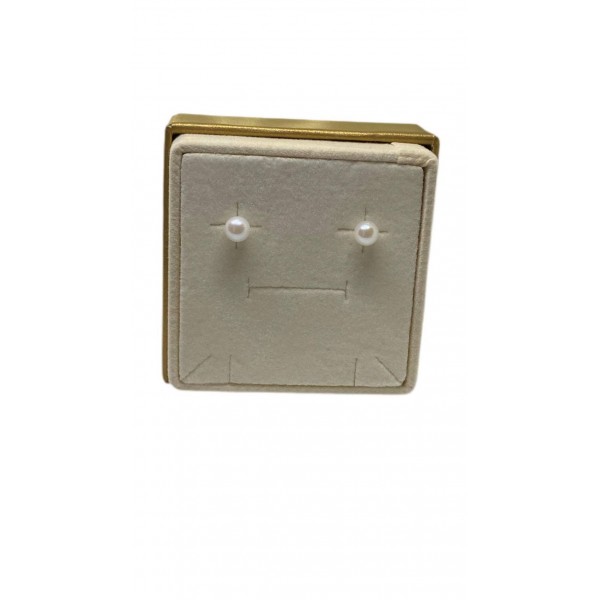 Orecchini punti luce oro bianco e perle Akoya 5.5-6mm