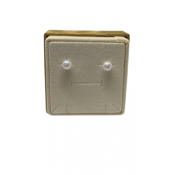 Orecchini punti luce oro bianco e perle Akoya 7-7.5mm