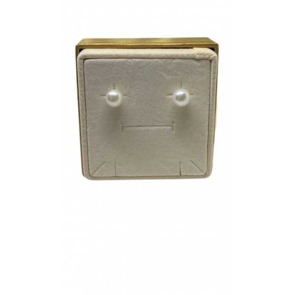 Orecchini punti luce oro bianco e perle Akoya 7.5-8mm
