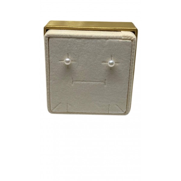 Orecchini punti luce oro bianco e perle Akoya 4.5-5mm
