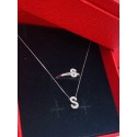 Collana lettera S con diamanti 