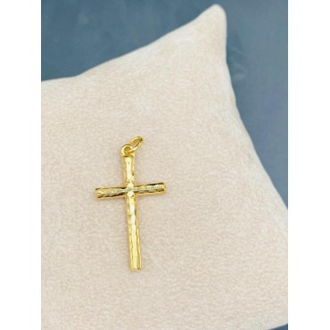 Croce in oro giallo doubleface senza Cristo