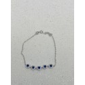 Bracciale in argento con 5 centrali tondi blu e pavé di zirconi bianchi 
