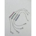 Bracciale in argento con 5 centrali tondi blu e pavé di zirconi bianchi 