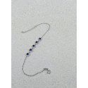 Bracciale in argento con 5 centrali tondi blu e pavé di zirconi bianchi 