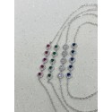 Bracciale in argento con 5 centrali tondi blu e pavé di zirconi bianchi 