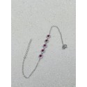 Bracciale in argento con 5 centrali tondi Rossi e pavé di zirconi bianchi