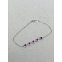 Bracciale in argento con 5 centrali tondi Rossi e pavé di zirconi bianchi