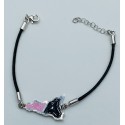 Bracciale Sicilia Rosa Nero con chiusura in argento 