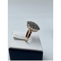 Anello toppa mm15 in oro rosa 375 argento e diamanti rosetta