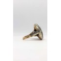 Anello toppa oro 14k, argento e rosette di diamanti