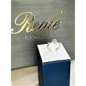 Solitario oro bianco con diamante centrale 0,10ct e contorno 0,03ct