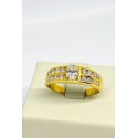 Fascia oro giallo con diamante centrale ovale 
