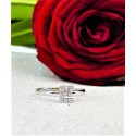 Anello iniziale E oro bianco e diamanti