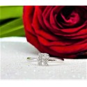 Anello iniziale R oro bianco e diamanti