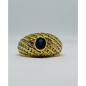 Anello fascia con zaffiro&diamanti