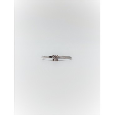 Anello solitario oro bianco e diamante da 0.02ct