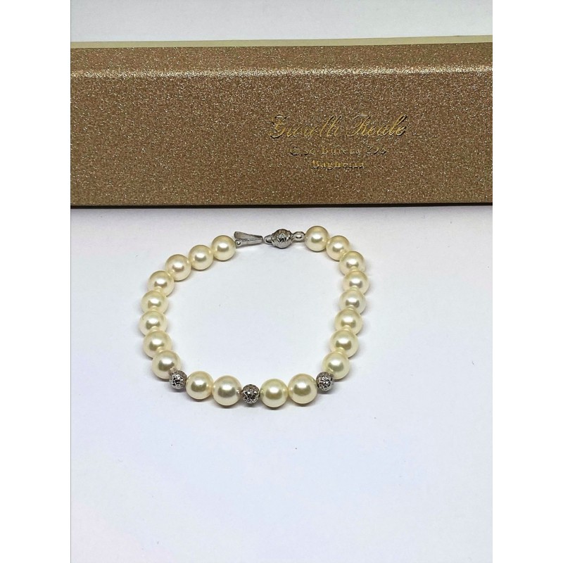 Bracciale In Argento Sterling 925 Con Perle Coltivate D'Acqua Dolce - Gloria Jewelry, Made In Spain, 20 Cm, Regalo In Astuccio - 4