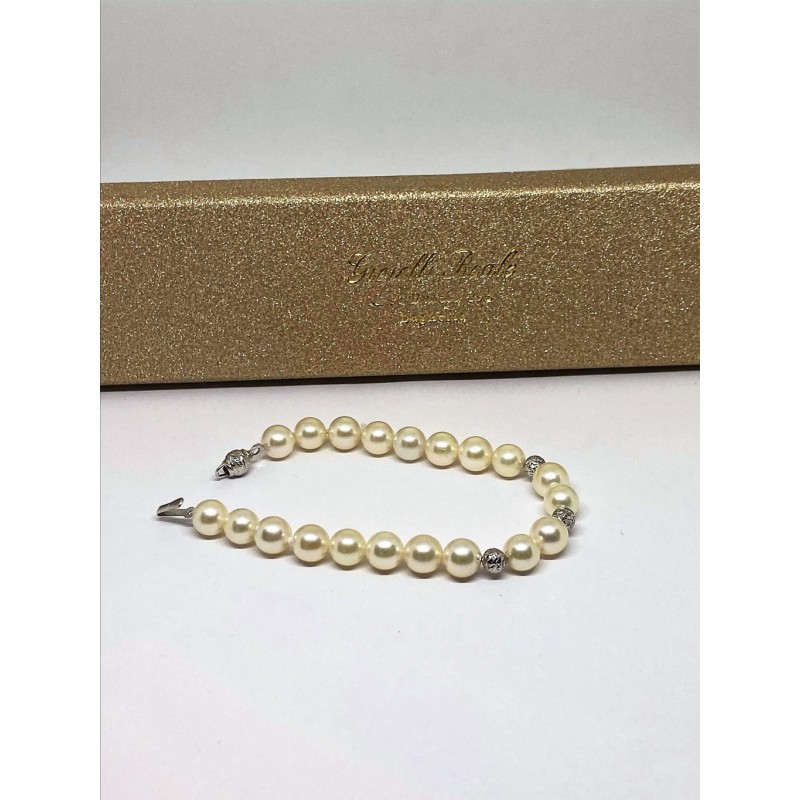 PEARLS & COLORS Bracciale Prestige In Oro Con Perle Di Tahiti 9-10 Mm Qualità A+ – Maglia Veneziana, Gioiello Donna Con Certificato - 2
