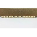 Bracciale filo di perle coltivate con sfere oro bianco sfaccettate