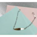 Bracciale Bimbo/A Con Targhetta ovale allungata Oro Bianco