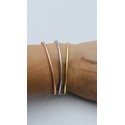 Bracciale manetta oro bianco satinato apertura a molla
