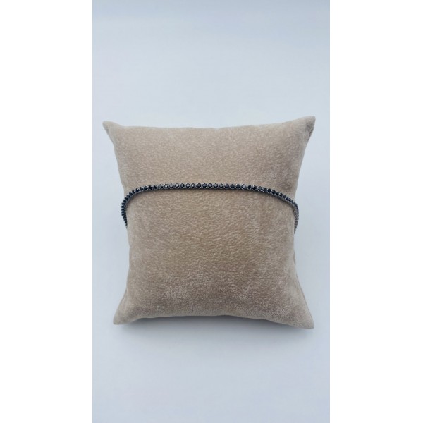 Bracciale tennis oro bianco e zirconi neri 