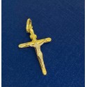 Croce in oro giallo con Cristo oro bianco piasta 3x1.7