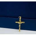 Croce in oro giallo con Cristo oro bianco piasta 3x1.7