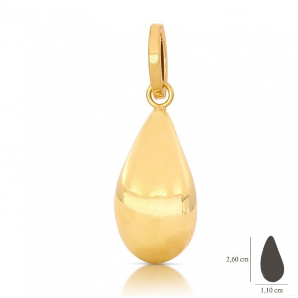 Pendente Goccia oro giallo elettroformato 2,6cm