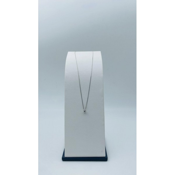 Collana punto luce oro bianco e diamante 0,10ct collezione semplicemente