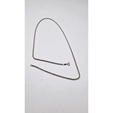Collana corda oro bianco 