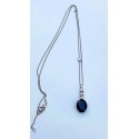 Collana rollina oro bianco con diamanti e zaffiro ovale 5,78ct