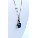 Collana rollina oro bianco con diamanti e zaffiro ovale 5,78ct