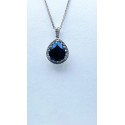 Collana oro bianco diamanti e zaffiro goccia 5,30ct