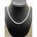 Collana filo di perle 4mm freshwater con susta in oro bianco
