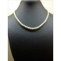 Collana filo di perle 4mm freshwater con susta in oro bianco