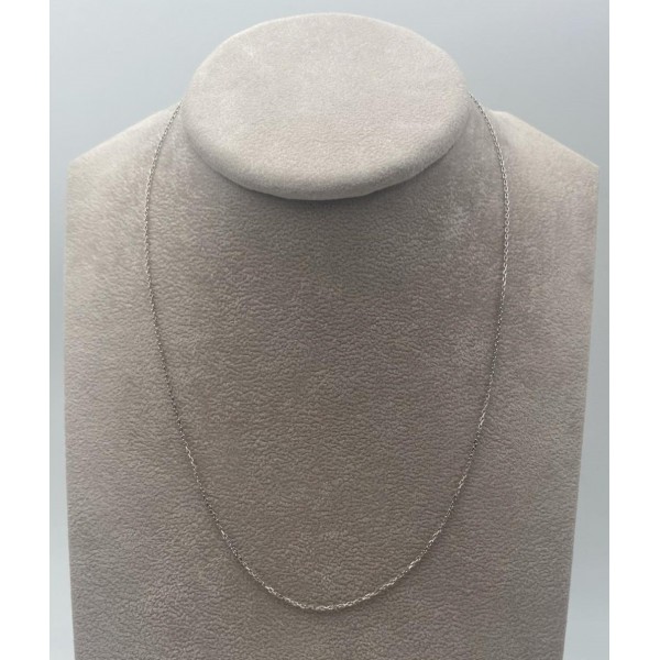 Collana oro bianco maglia rollina 41cm